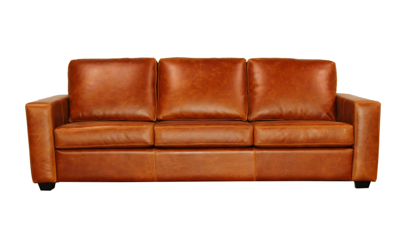 A cognac leather Classic Living sofa